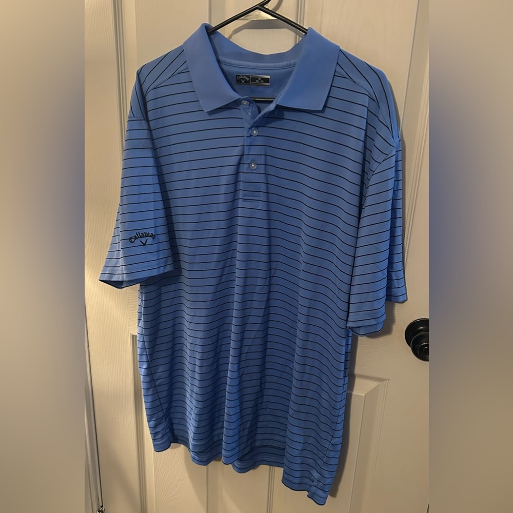 Callaway Men's Blue Striped Polo Shirt